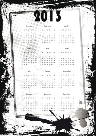 Cute and abstract calendar on New Year 2013のイラスト素材