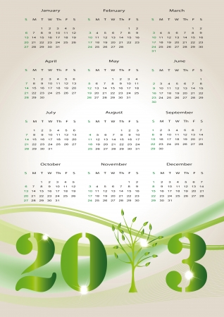 Cute and abstract calendar on New Year 2013のイラスト素材