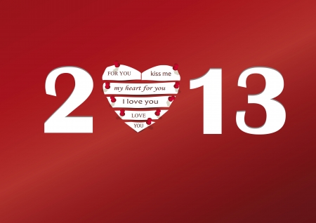 Cooncept card on New Year 2013 with heartのイラスト素材