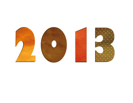 Cute card on New Year 2013 with retro numbers
