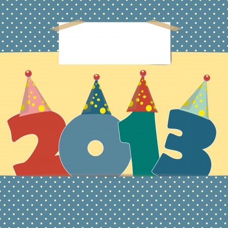 Cute card on New Year 2013 with funny numbersのイラスト素材