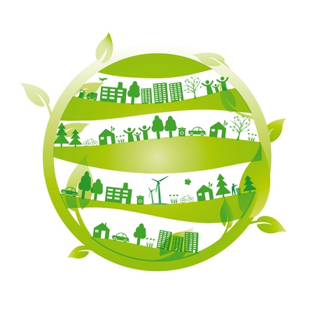Ecology concept you can use on Earth Dayのイラスト素材