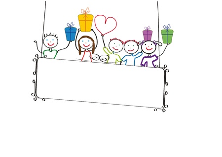 Cute colorful card on your happy birthdayのイラスト素材