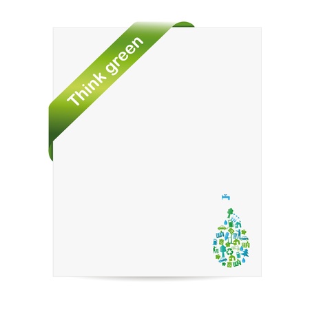 Protect the Earth: environment symbols on clean earthのイラスト素材