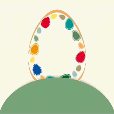 Abstract easter card with many colorful eggsのイラスト素材