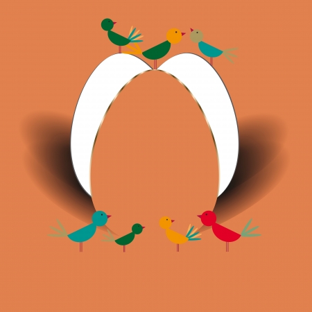 Creative and abstract cute card with eggsのイラスト素材