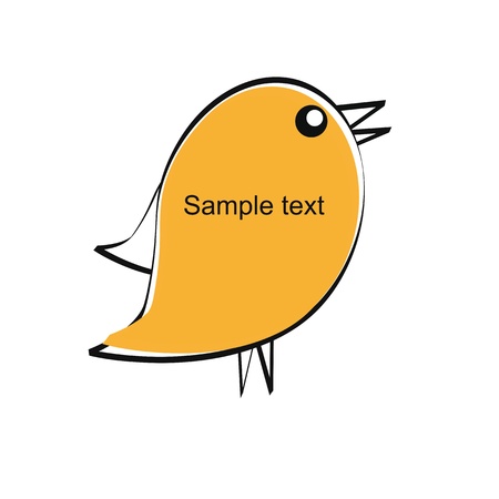 Cute and simple kids frame show birdのイラスト素材