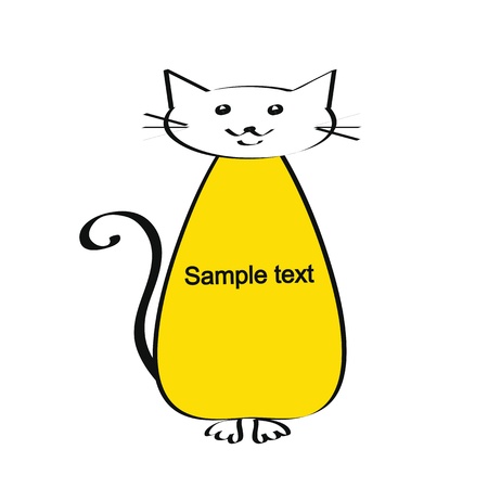 Cute and simple kids frame show catのイラスト素材