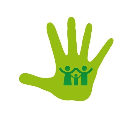 Pictogram showing figures happy green familyのイラスト素材