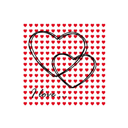 Greeting card of heartsのイラスト素材