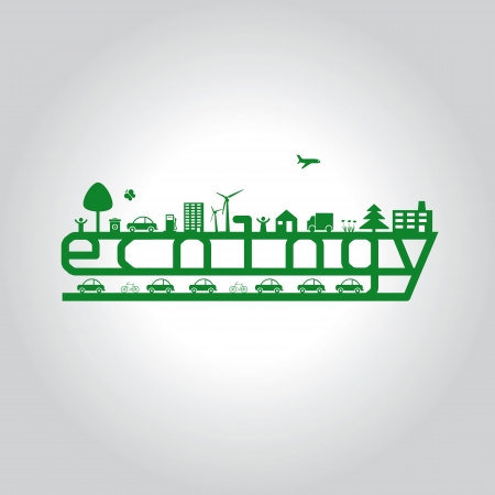 Abstract ecology green concept with word ecoのイラスト素材