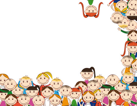 Small and smile boys and girls のイラスト素材
