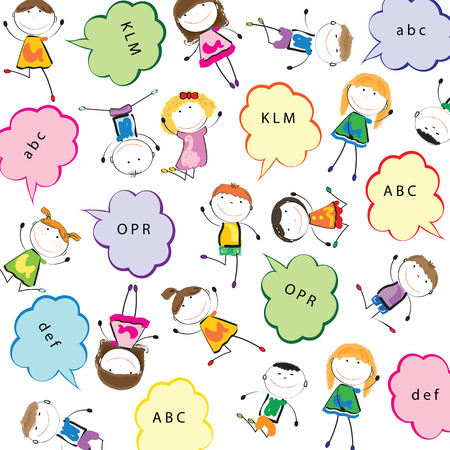 Small and smile cute children on white backgroundのイラスト素材
