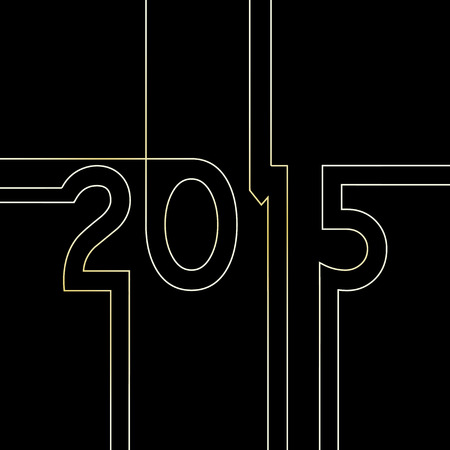 Cute and colorful card on New Year 2015のイラスト素材