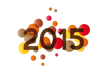 Cute and colorful card on New Year 2015のイラスト素材