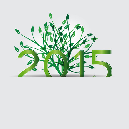 Cute card on 2015 year with green globeのイラスト素材