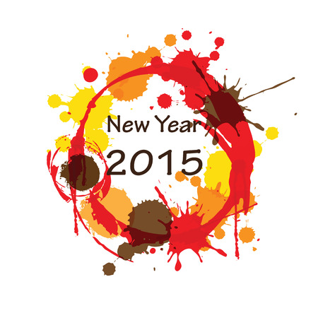 Cute and abstract card on New Year 2015のイラスト素材