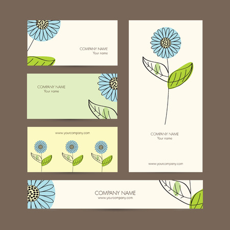 Cute business elements - cards, banner and folderのイラスト素材