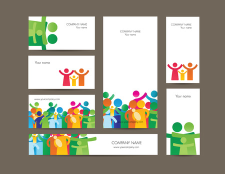 Cute business elements - cards, banner and folderのイラスト素材