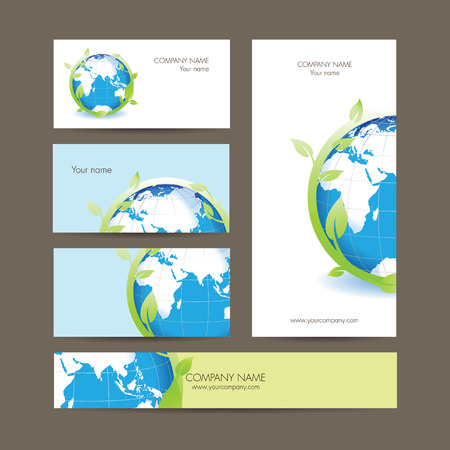 Cute business elements - cards, banner and folderのイラスト素材