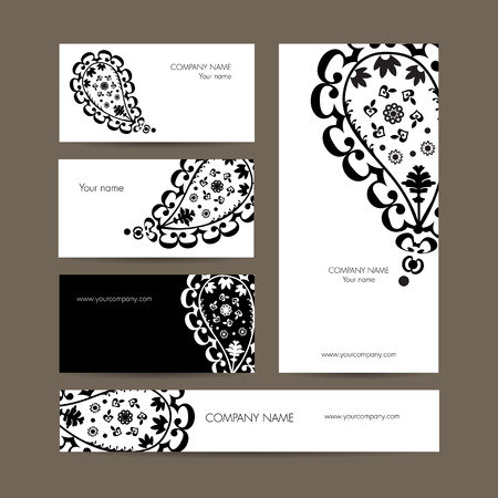 Cute business elements - cards, banner and folderのイラスト素材
