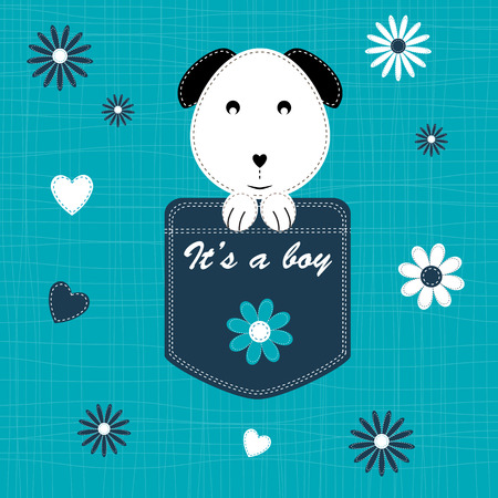 Cute and sweet baby card on birthday or showerのイラスト素材