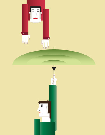 Abstract business concept with creative cartoon personのイラスト素材