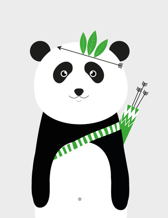 Sweet brave panda - kids posterのイラスト素材