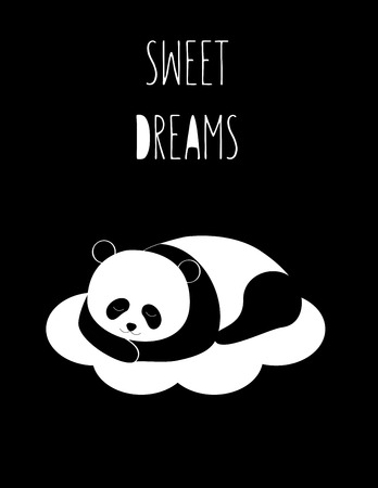 Sweet dreams - kids black and white posterのイラスト素材