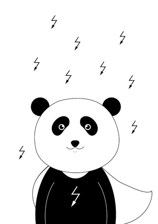 Superhero in black and white colorsのイラスト素材