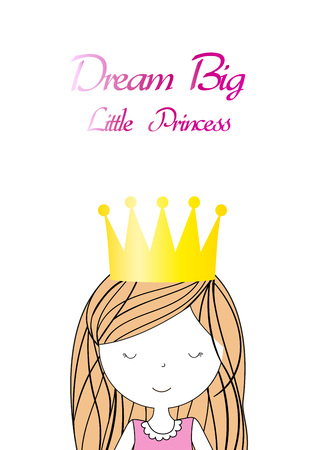 Lovely little princess with gold crownのイラスト素材