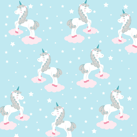 Vector illustration of cute magic unicornsのイラスト素材