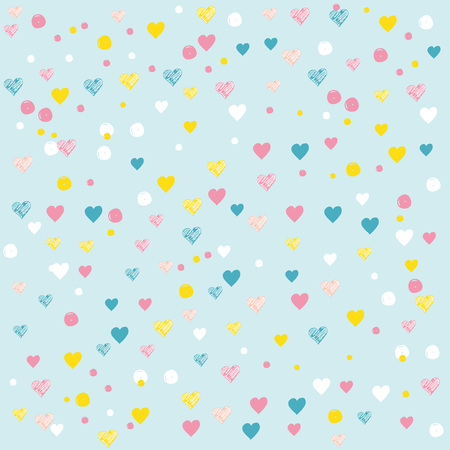 Colorful hearts pattern perfect for baby and all kids.のイラスト素材