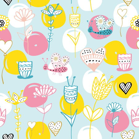 Flower pattern perfect for baby and all kids.のイラスト素材