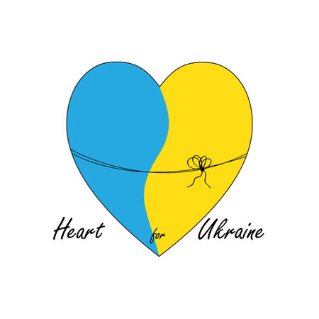 Together with Ukraine. A simple illustration in the form of icons, symbols showing solidarity with Ukraine and victory over the occupant No war.のイラスト素材