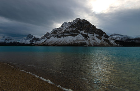 Bow Lake is a small lake in western Alberta, Canada. It is located on the Bow River, in the Canadian Rockies, at an altitude of 1920 m.の写真素材