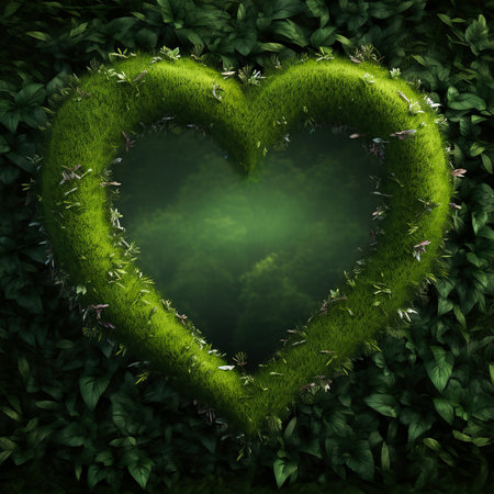grass heart for frame or decoration fantasy backgroundの素材