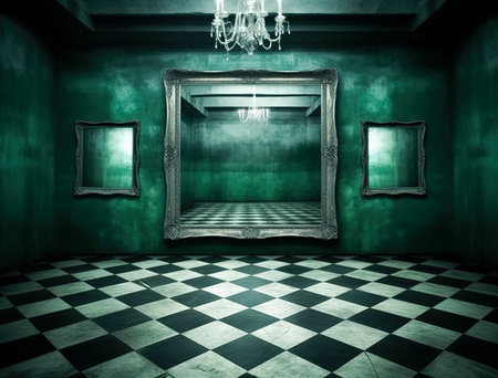 fantasy room with frame optical effects, trompe l'oeilの素材