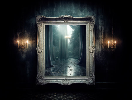 fantasy room with frame optical effects, trompe l'oeilの素材