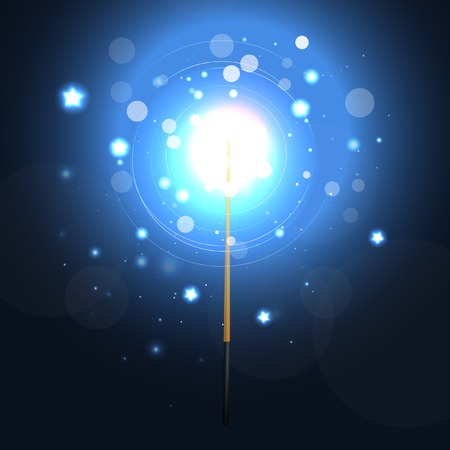 Magic Wand Illustration Background With Starsのイラスト素材