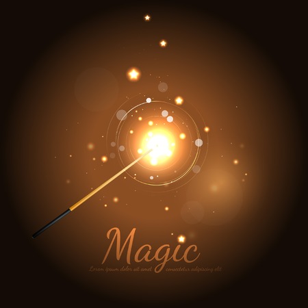 Magic Wand Illustration Background With Starsのイラスト素材