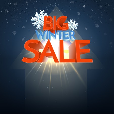 Big Winter Sale Explosion With Snowflake. Vector Illustrationのイラスト素材