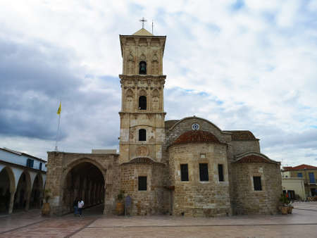Larnaca, Cyprus - December 7th 2018: St Lazarus Church and the square around it. Only few tourists can be seen during this low touristic season.のeditorial素材