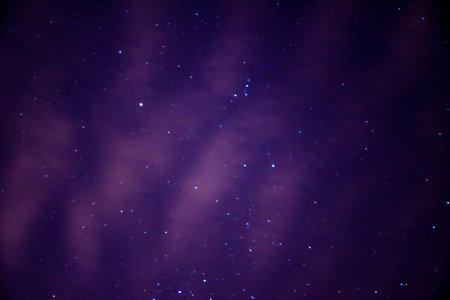 Blurry purple night sky. Small stars, astronomy concept, spiritual mood, abstract wallpaper,...