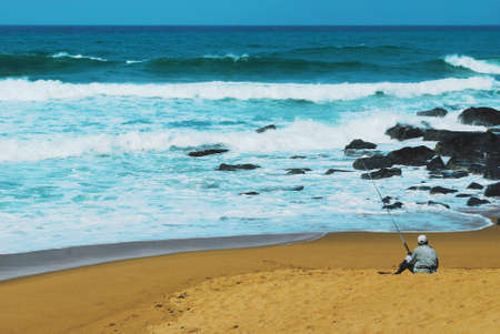 Fishing by the Indian Oceanの写真素材