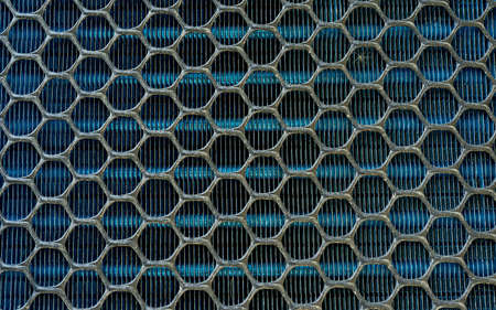 Texture of fins fan of heat exchange air conditioner unit. Air conditioner, Condensing coil with diagonal net, heat exchange finの写真素材