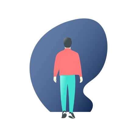 Man stand alone with bubble illustration designのイラスト素材