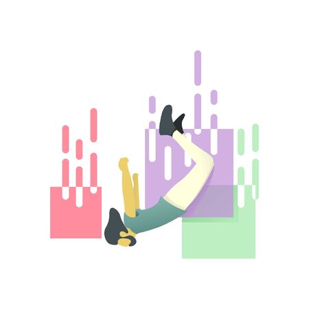 Man fly down illustration designのイラスト素材