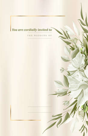 WEDDING INVITATION BANK INVITATION CARD TEMPLATE EDITABLE FOR BRIDE AND GROOMの写真素材