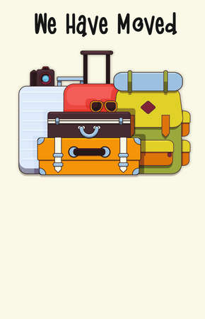 moving announcement housewarming welcome new address blank invitation greeting cardの写真素材